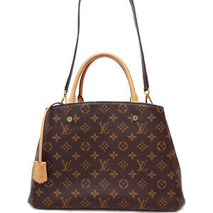 Louis Vuitton Monogram Leather Montaigne 2way Shoulder Bag Brown